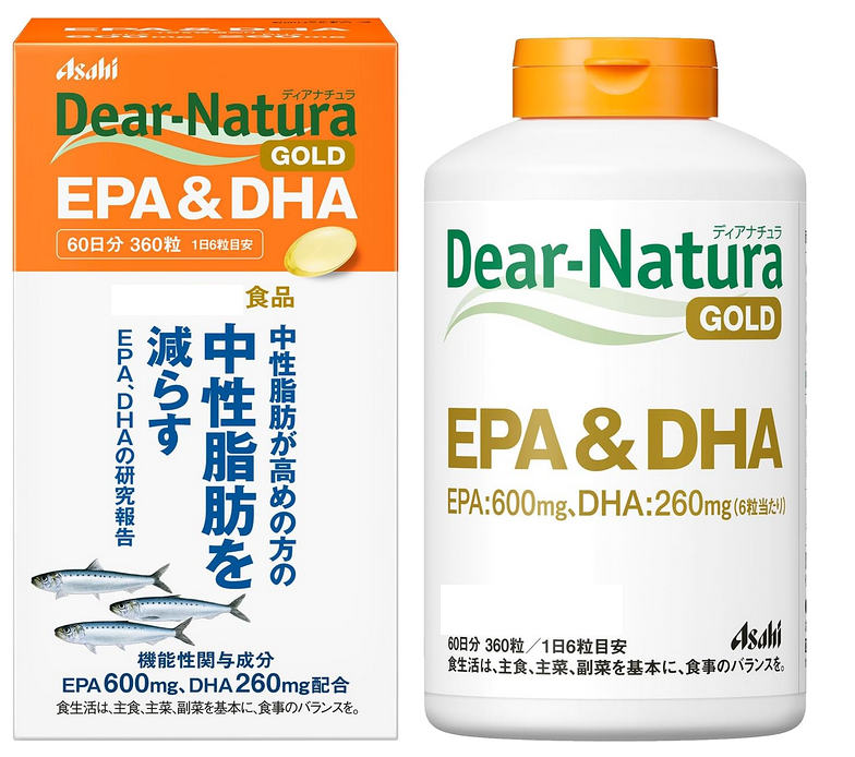 【現貨】日本代購 朝日 ASAHI Dear Natura Gold EPA & DHA 精製魚油 360粒