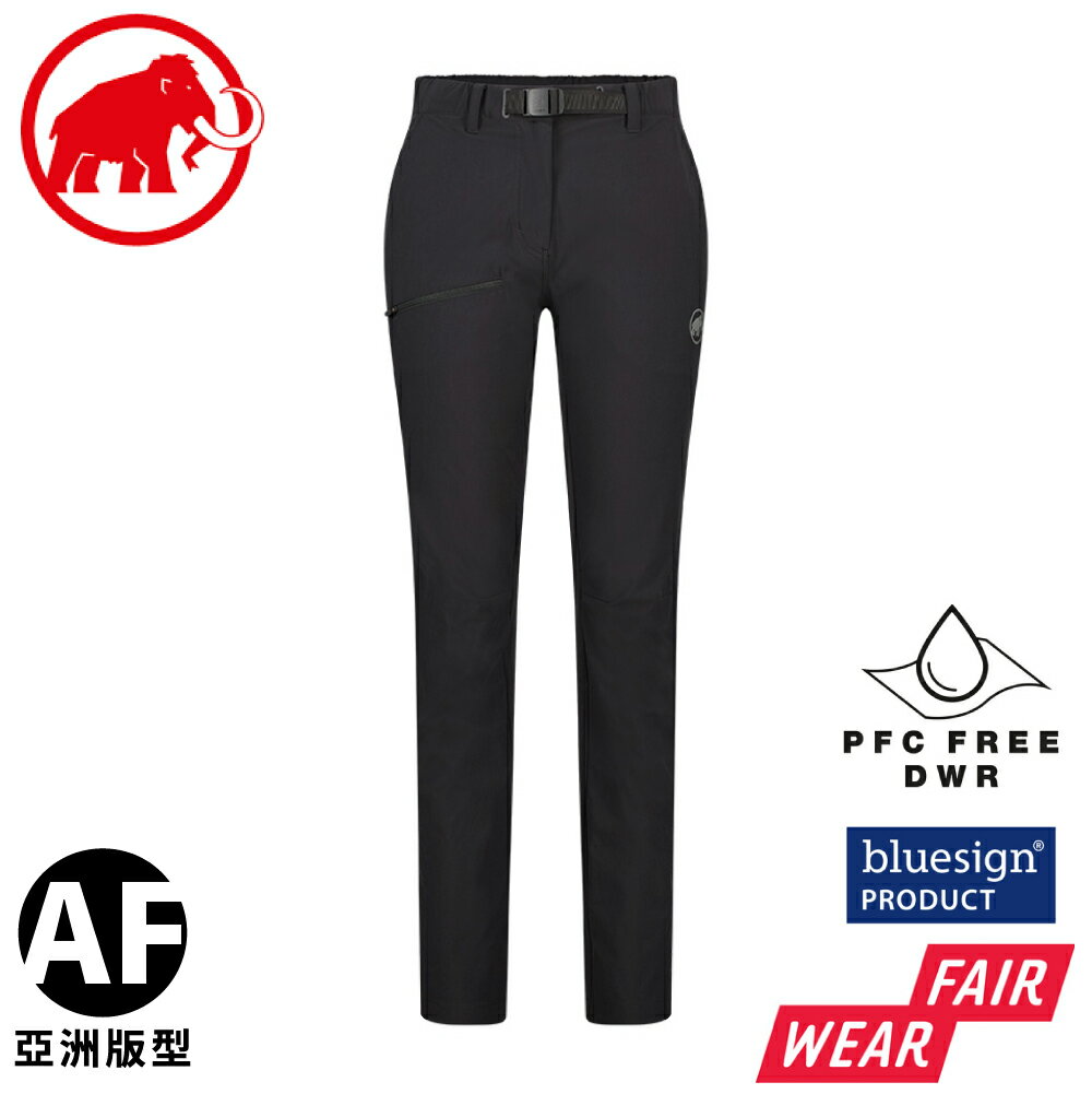 【MAMMUT 長毛象 女 Aegility Pants AF 日系機能舒適防潑水長褲《黑》】1022-02240/登山褲