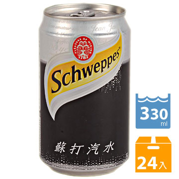 舒味思schweppes 原味蘇打汽泡水 330ml x 24瓶 瓶裝水 礦泉水 進口水 汽水 氣泡水 蘇打水 調酒 (HS嚴選)