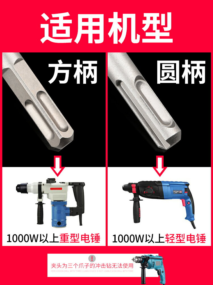 電錘墻壁開孔器鉆頭沖擊鉆空調打孔穿墻空心混凝土水管幹打套裝