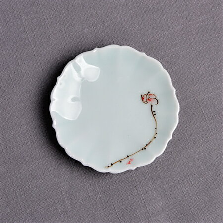 純手繪花鳥影青釉瓷茶托 景德鎮陶瓷器 茶杯托茶道手工茶具杯墊子 7