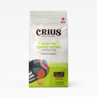 【CRIUS 克瑞斯】無榖火雞肉 全齡犬 犬飼料 高吸收率蛋白質 營養顆粒+風乾肉塊 幫助維持消化道機能