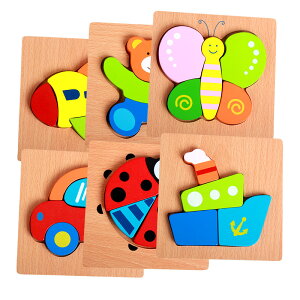 木質立體拼圖2-3歲寶寶幼兒童動腦智力開發男女孩多功能益智玩具