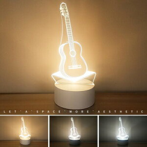 ✤宜家✤吉他USB插電3D小夜燈 創意立體LED節能燈