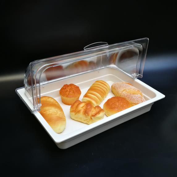 自助餐試吃託盤水果麵包蛋糕點心盒食品展示盤帶蓋防塵透明保鮮罩