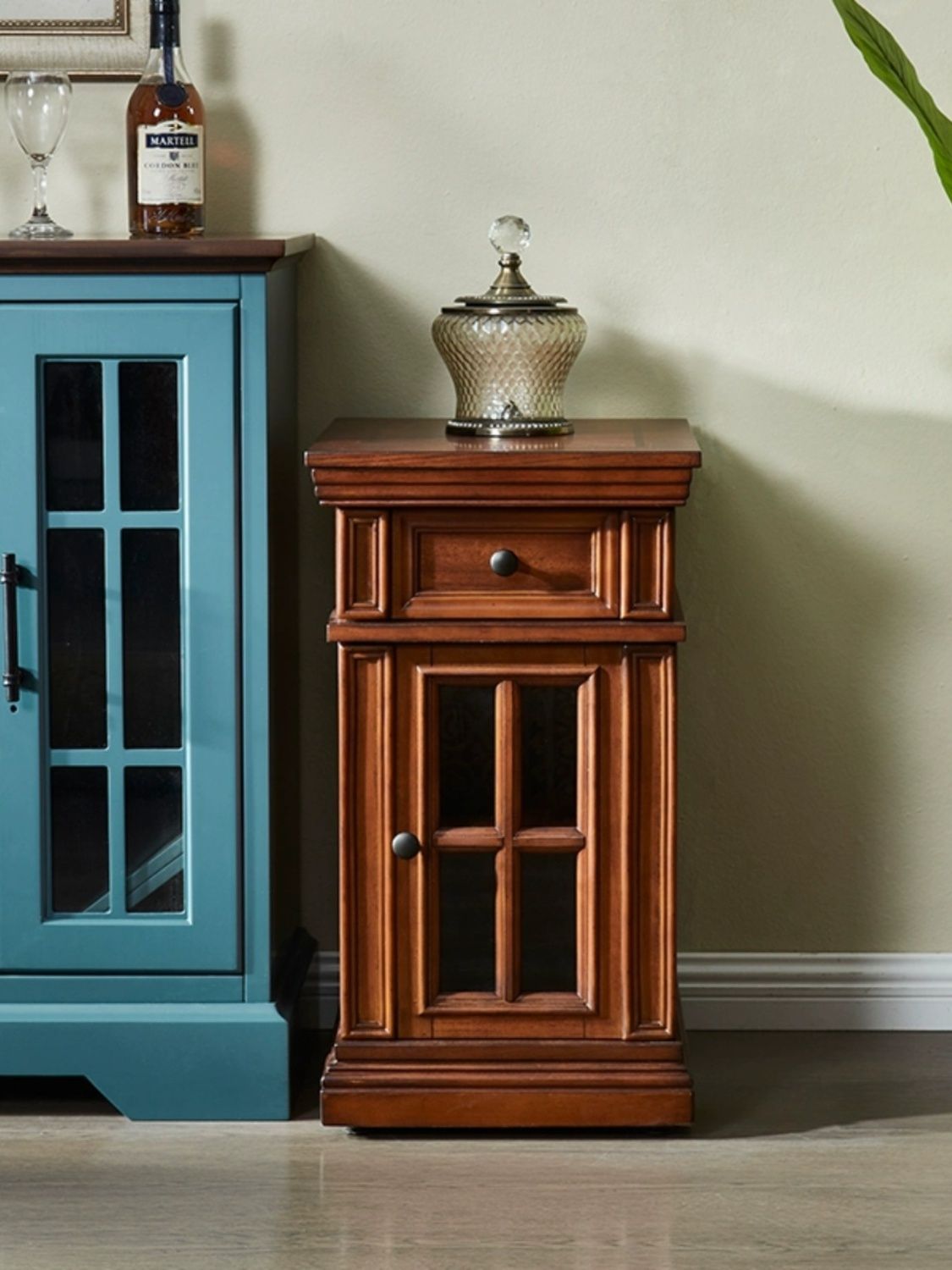 家具 書桌 邊桌 床頭櫃 設計師家具美式沙發側邊櫃實木小眾邊幾床頭收納櫃家用角幾小邊桌 1