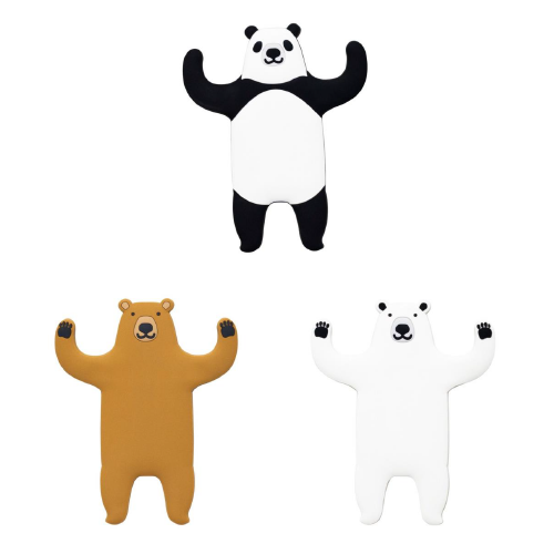 PVC創意軟膠強力無痕掛勾 貓熊 棕熊 北極熊 鑰匙掛勾 可愛動物造型掛勾
