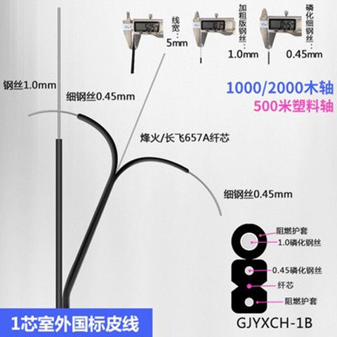 【台灣公司 超低價】皮線光纖1000米室外線光纖線室內外1/2/4芯入戶線單模光纖線光纜 3