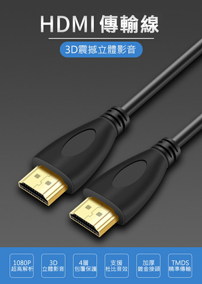 「家と生活」HDMI to HDMI 影音傳輸訊號線(1米)