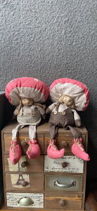 吊腳娃娃擺件大頭娃娃田園風格隔板兒童房客廳咖啡廳甜品店裝飾品