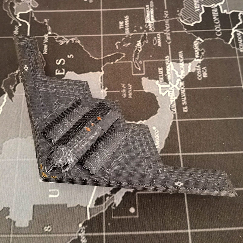 鋼模像 彩色B2轟炸機 3D金屬拼裝飛機模型 DIY手工拼圖軍事收藏