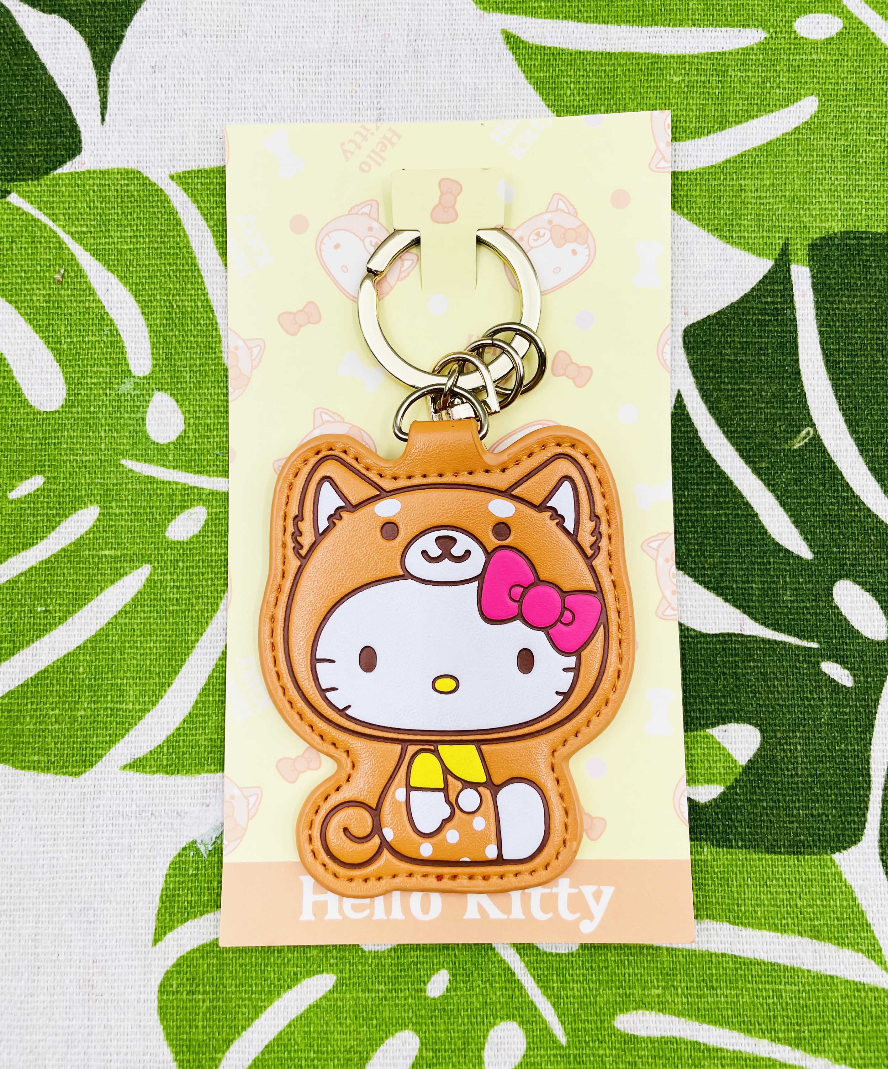 【震撼精品百貨】Hello Kitty 凱蒂貓~日本三麗鷗sanrio KITTY皮革鑰匙圈鎖圈-狗年*00607