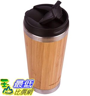 【美國代購】竹製生態旅行杯 咖啡或茶| 防潑濺 易於清潔的蓋子（15盎司）
