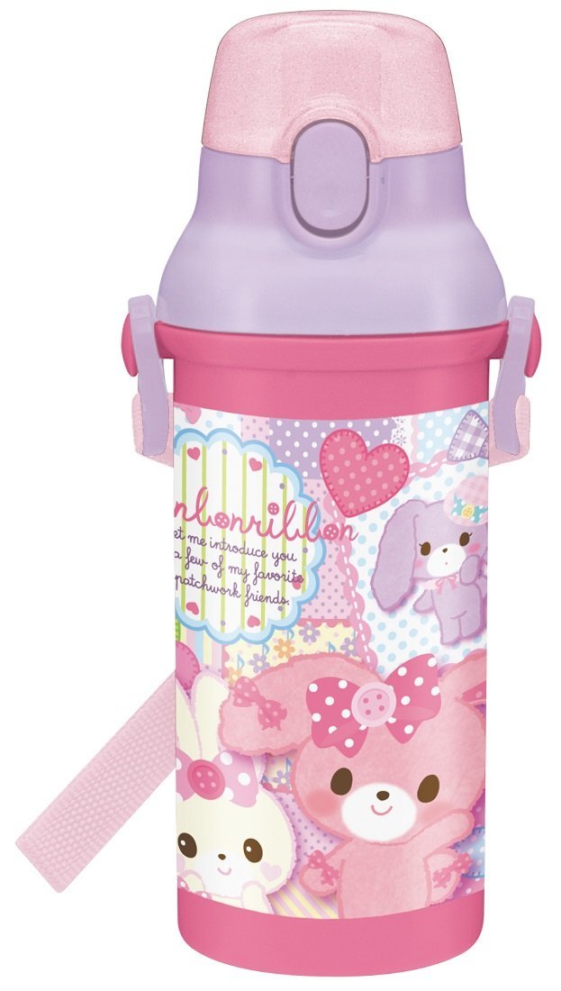 x射线【c325793】蹦蹦兔bonbonribbon直饮式背带儿童塑胶水壶附姓名贴