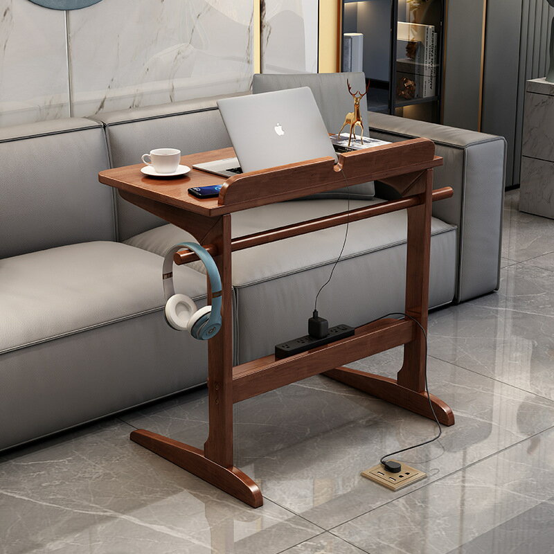 【免運】美雅閣| 懶人筆記本電腦桌可移動沙發邊實木邊幾臥室床邊桌子小型創意書桌