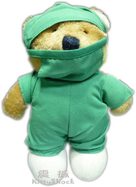 【震撼精品百貨】Teddy Bear 泰迪熊 絨毛娃娃玩偶 綠色手術裝 震撼日式精品百貨