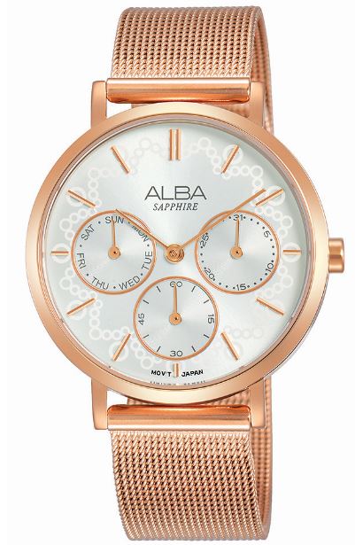 ALBA VD75-X118K(AP6608X1)氣質甜美日曆腕錶/玫瑰金 34mm