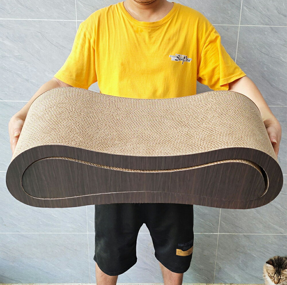 【台灣現貨】組合套裝貓抓板 貓睡窩 深木紋色貓咪坐墊 貓窩結實耐用雙窩貓玩具 3