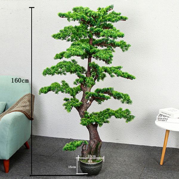 免運 公司貨 仿真花擺件 裝飾品 假花 盆栽 裝飾花藤 大型模擬迎客松造景玄關大型綠植室內裝飾景觀迎客松假山禪意擺件
