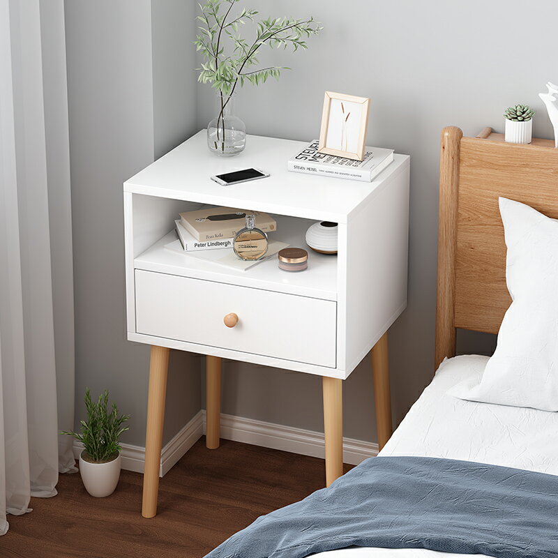 小戶型簡易款租房收納床頭櫃現代簡約小型置物架臥室小尺寸床邊櫃 【奇趣生活】
