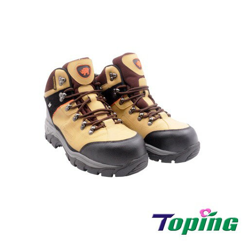 Toping 專業玻纖防護鞋｜中筒多功能健行鞋 /寬楦玻纖鋼頭  / 507B鵝黃/MIT台灣製造
