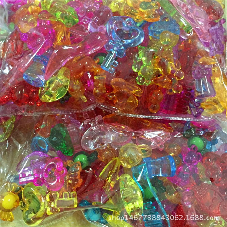彩塑料水晶亞克力鉆兒童串珠飾品掛件動物造型配件套裝集合9