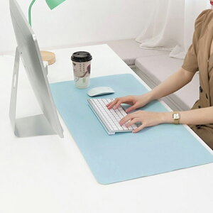 辦公電腦雙面桌墊 (60*30cm) PU桌墊 超大桌墊 隔熱墊 學習墊 滑鼠墊 皮革【BlueCat】【JC4498】