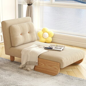 【免運】美雅閣| 日式實木沙發床伸縮多功能一體兩用客廳布藝小戶型單人沙發可折疊