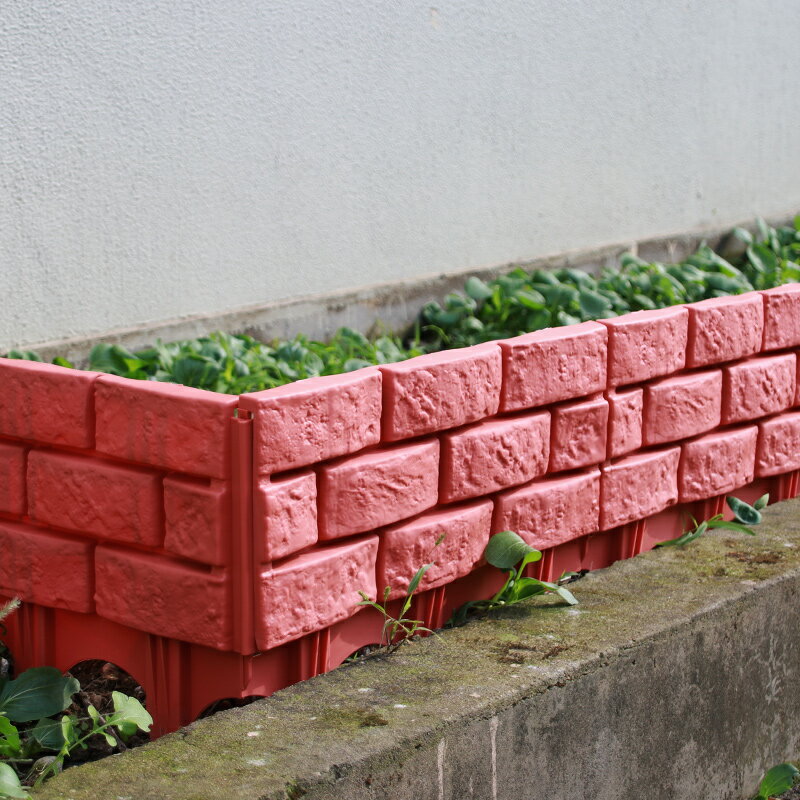 花園草坪塑料柵欄隔斷圍欄仿磚頭庭院戶外別墅裝飾園藝隔離小籬笆
