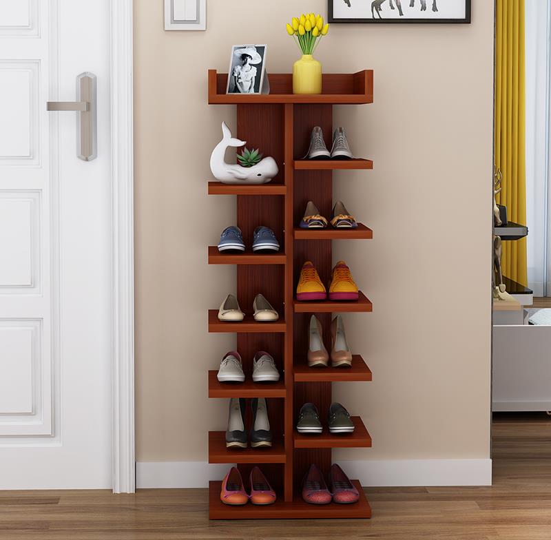 簡易鞋架簡單門口防塵收納家用經濟型小鞋柜宿舍實木質多層省空間