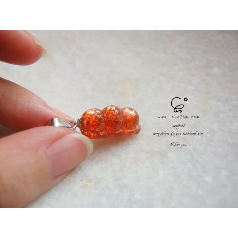 太陽石-四季豆/太陽石/925純銀/純銀飾品/ [晶晶工坊-love2hm]