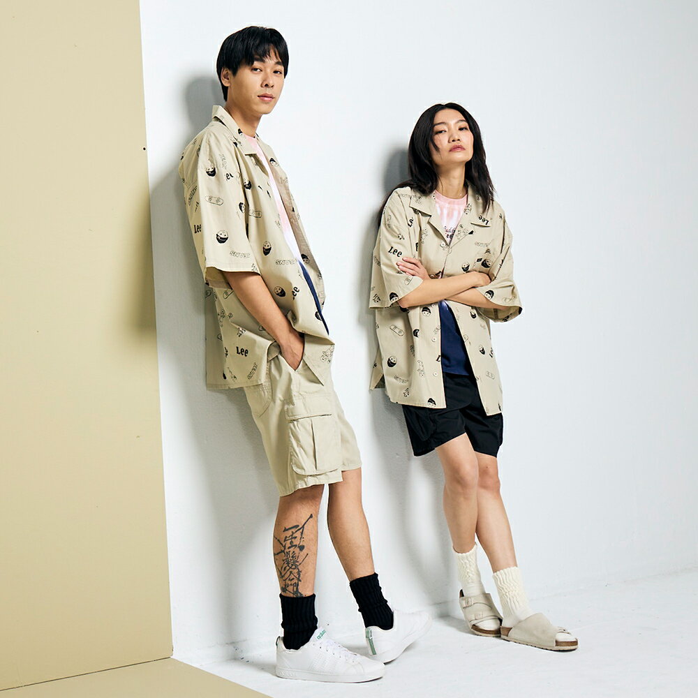 Lee 男女同款 寬鬆版 素色 鬆緊褲頭 五口袋 工裝短褲 休閒短褲 | Modern & FITS’ EM ALL 1