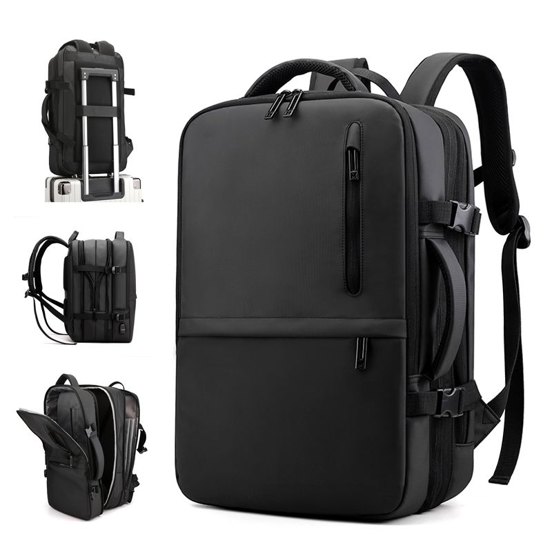 PU背包男士商務辦公多功能大容量可擴容旅行包雙肩包15.6寸電腦包