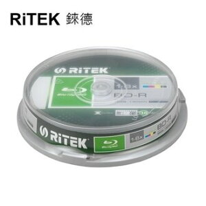 【RiTEK錸德】 6X BD-R 桶裝 25GB 珍珠白滿版可列印式 10片/組