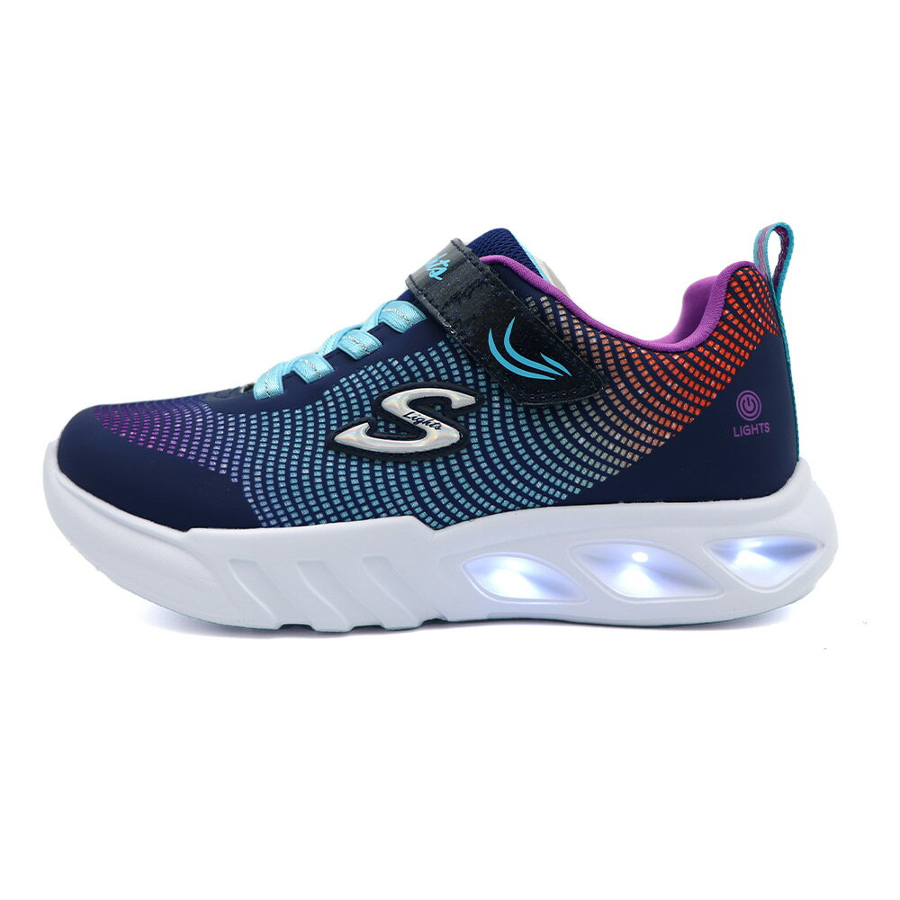 SKECHERS S LIGHTS 燈鞋 炫彩燈鞋 中大童 深藍 R8764 (303700LNVMT)