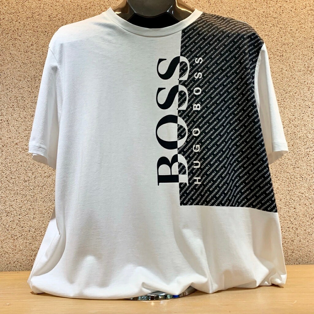 (Little bee小蜜蜂精品) BOSS 白短T-Shirt (零碼款式)(XL)