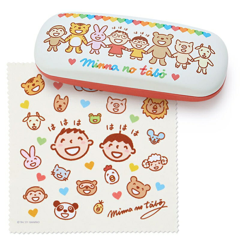 【震撼精品百貨】大寶/大口仔 Minna No Tabo 三麗鷗SANRIO 眼鏡盒附擦拭布*可夾式娃娃*61009 震撼日式精品百貨