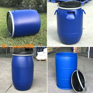 【可開發票】大口圓形鐵箍法蘭桶 加厚耐酸堿周轉運輸塑料桶 化工助劑包裝桶