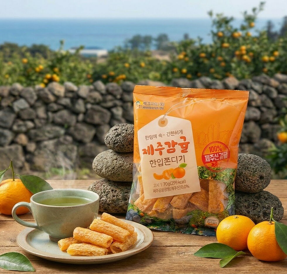 《 Chara 微百貨 》 韓國 100% 濟州島 柑橘 Q彈 嚼嚼條-70g