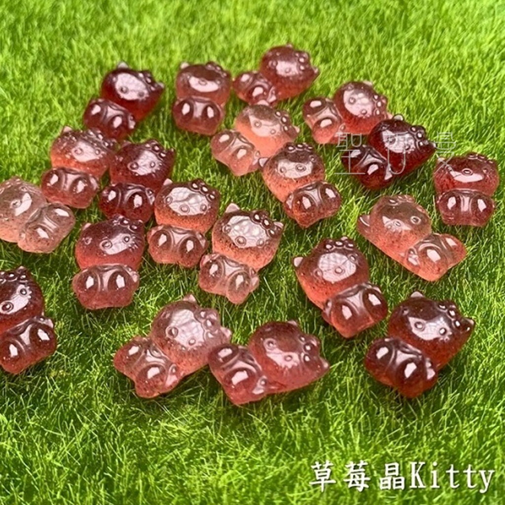 草莓晶Kitty 水晶 礦石 ~助愛情、人際關係、增加業績 (Strawberry Quart) 🔯聖哲曼🔯