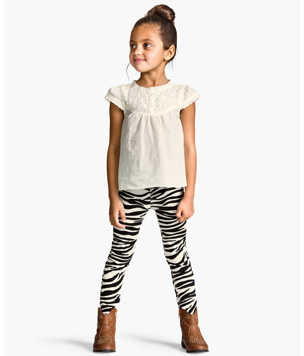 零碼美國H&M 斑馬紋女童 1.5-2歲內搭緊身長褲