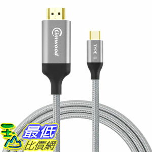 [7美國直購] 傳輸線 Kimwood USB C to HDMI 4K 60HZ USB-C to HDMI Cable (Thunderbolt 3 Compatible) Galaxy
