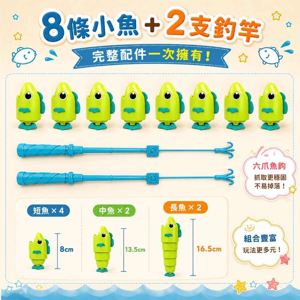 釣魚玩具 兒童釣魚玩具 伸縮魚玩具 釣魚大作戰 釣魚遊戲 雙人對戰 親子互動 益智玩具 手眼協調 桌遊 6