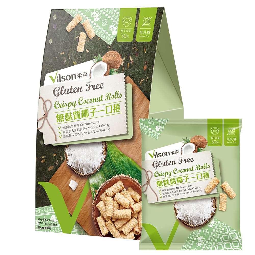 米森 無麩質椰子一口捲(20gx5包/盒)