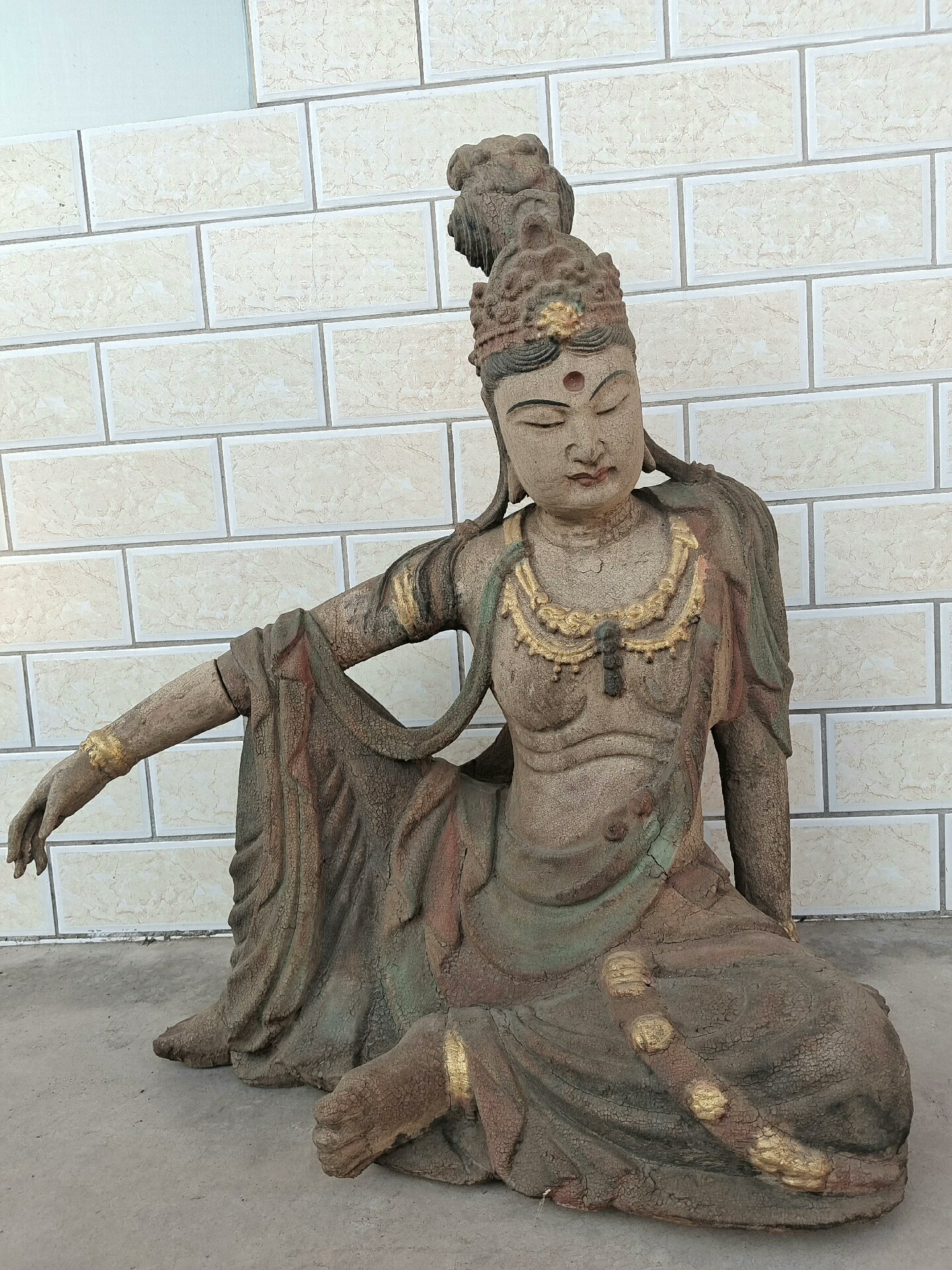 木雕佛像造像擺飾，坐觀音菩薩佛像高80厘米