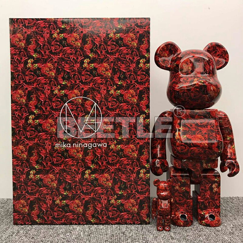 現貨 BE@RBRICK MIKA NINAGAWA 蜷川實花 LEATHER ROSE 紅玫瑰花 400% 100%