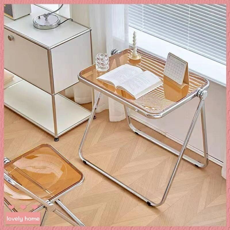 新品❤️免運 透明椅子 亞剋力折疊桌椅 ins風網紅桌椅組閤 拍照椅 餐椅 水晶化妝凳子 邊桌