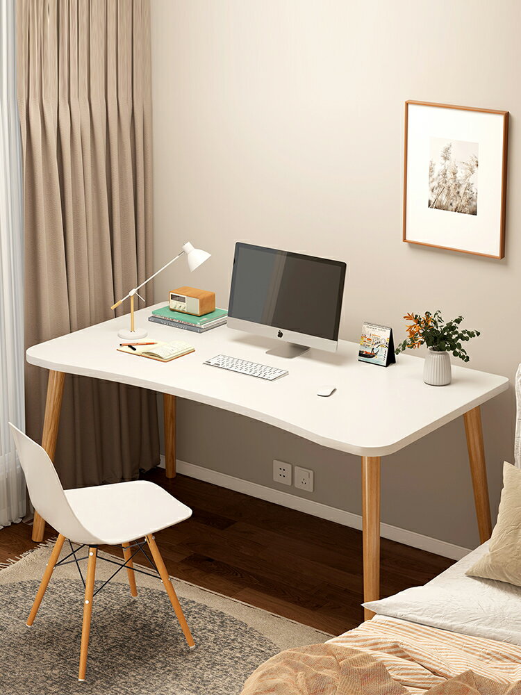 電腦桌 ● 書桌 家用 電腦桌臺式簡約辦公桌學習桌實木腿小桌子簡易 寫字桌
