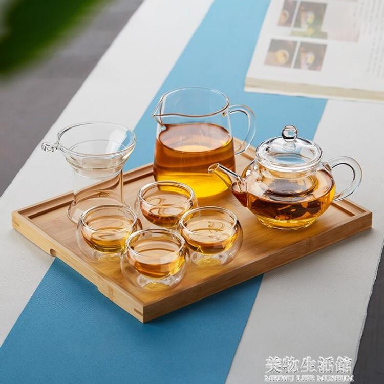 玻璃茶壺單壺整套裝耐熱高溫加厚家用客廳紅茶具過濾功夫泡花茶壺