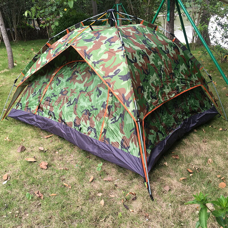 帳篷迷彩單人雙人2全自動野營野餐3-4人露營單兵防雨防曬戶外裝備 全館免運